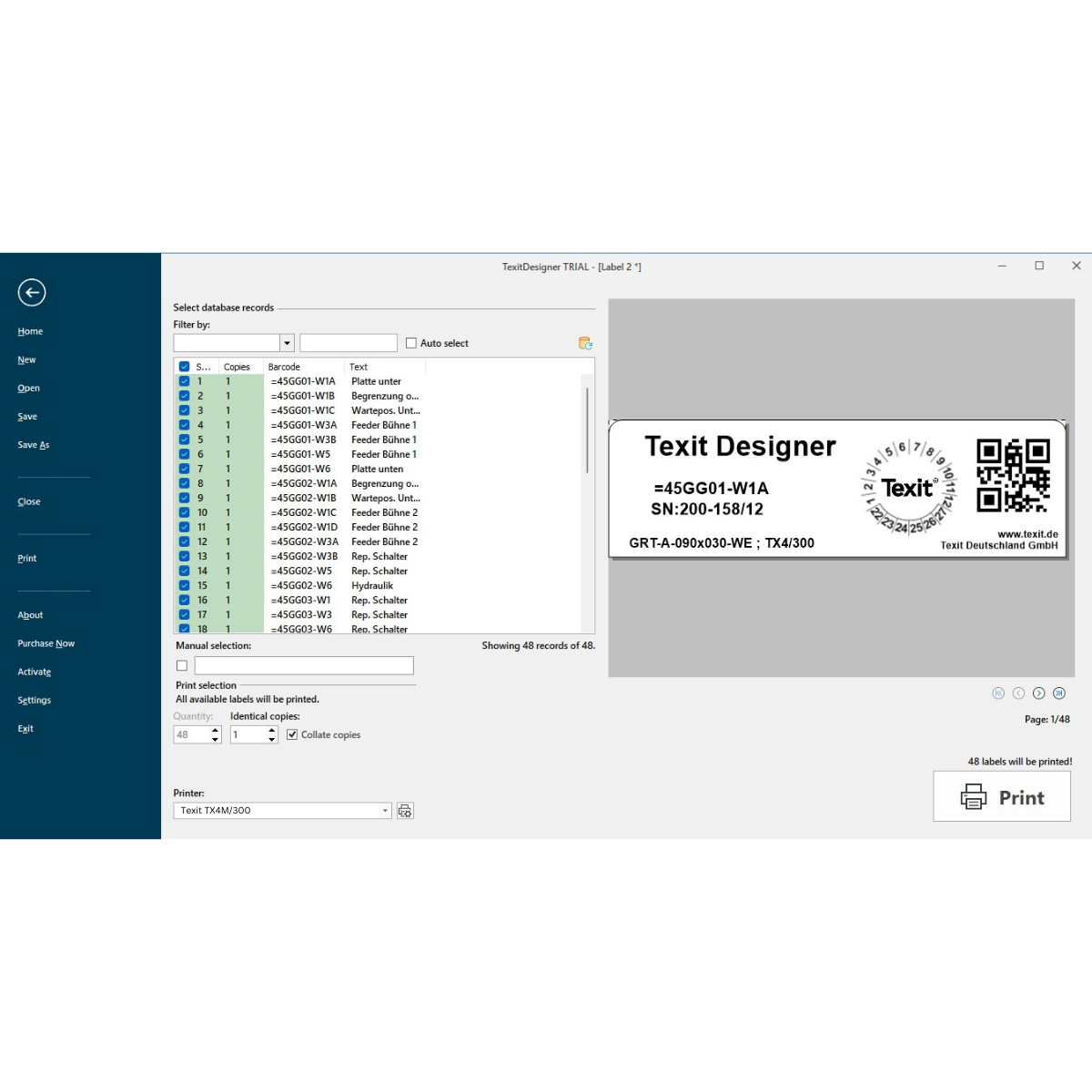 Etiketten Programm Texit Designer 11